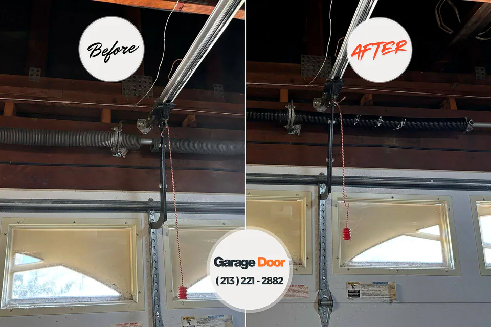 Before and after: garage door repair Silverdale, PA